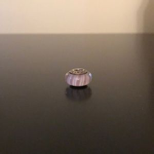 Purple and white pandora bead